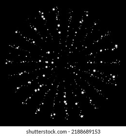 Shooting stars confetti. Black, white colors. Festive background. Abstract texture on a white background. Design element. Vector illustration, eps 10.