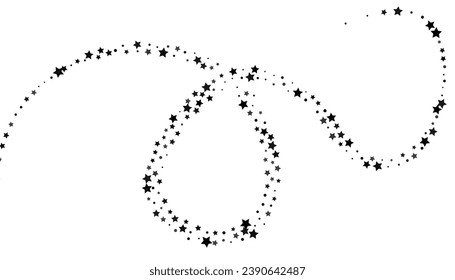 Shooting stars confetti. Black, white colors. Festive background. Abstract texture on a white background. Design element. Vector illustration, eps 10.