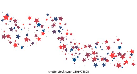 Shooting stars confetti. Multi-colored stars. Festive background. Abstract texture on a white background. Design element. Vector illustration, eps 10.
