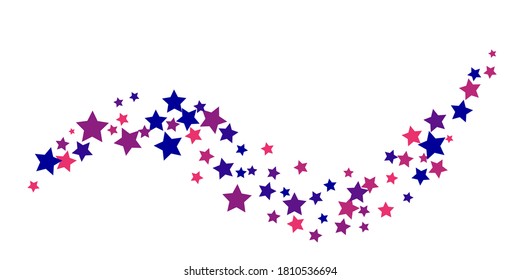 Shooting stars confetti. Multi-colored stars. Festive background. Abstract texture on a white background. Design element. Vector illustration, eps 10.