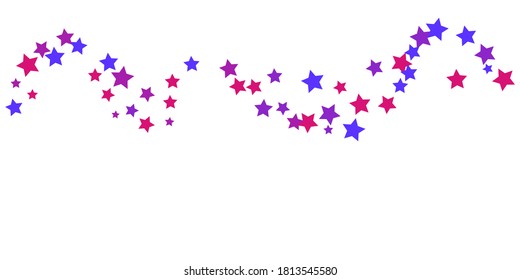 Shooting stars confetti. Multi-colored stars. Festive background. Abstract texture on a white background. Design element. Vector illustration, eps 10.