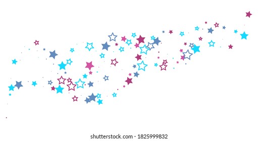 Shooting stars confetti. Multi-colored stars. Festive background. Abstract texture on a white background. Design element. Vector illustration, eps 10.
