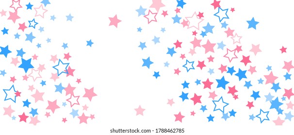Shooting stars confetti. Multi-colored stars. Holiday background. Abstract texture on a white background. Design element. Vector illustration, EPS 10.