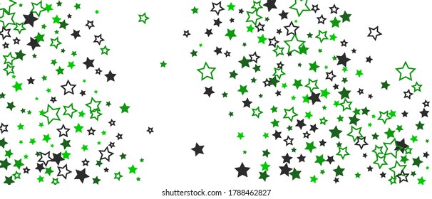 Shooting stars confetti. Multi-colored stars. Holiday background. Abstract texture on a white background. Design element. Vector illustration, EPS 10.