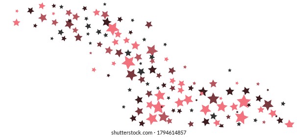 Shooting stars confetti. Multi-colored stars. Holiday background. Abstract texture on a white background. Design element. Vector illustration, EPS 10.