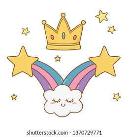 shooting stars and crown