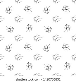 Shooting stars doodles pattern. Seamless texture background.