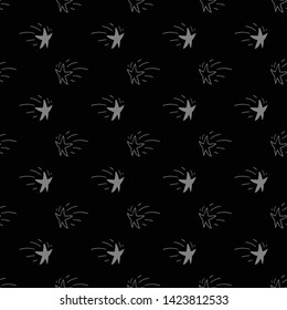 Shooting stars doodles pattern. Seamless texture background.