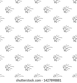 Shooting stars doodles pattern. Seamless texture background.