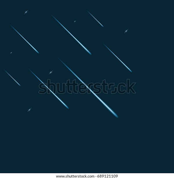 流星 輝く光で落下する隕石または彗星 銀河空の背景 ベクターイラスト のベクター画像素材 ロイヤリティフリー