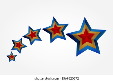 Shooting Stars  Flying Stars  illustration vector, Luxury Color Blue,Gold and Red Gradient 