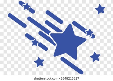 Shooting Stars Icon.  the falling of Comets, Meteorites, Asteroids, the sparks of fireworks. Vector design. Shooting Star Element Design Set eps 10