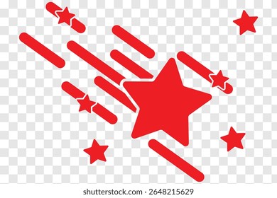 Shooting Stars Icon.  the falling of Comets, Meteorites, Asteroids, the sparks of fireworks. Vector design. Shooting Star Element Design Set eps 10