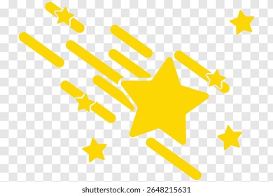 Shooting Stars Icon.  the falling of Comets, Meteorites, Asteroids, the sparks of fireworks. Vector design. Shooting Star Element Design Set eps 10