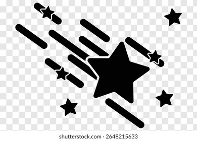 Shooting Stars Icon.  the falling of Comets, Meteorites, Asteroids, the sparks of fireworks. Vector design. Shooting Star Element Design Set eps 10