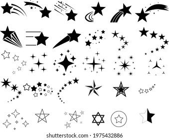 shooting stars icon on white background. star trail symbol. star sign. stardust falling logo. flat style.