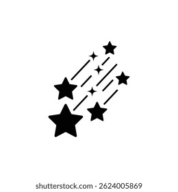 Shooting stars icon and symbol design isolated on a white background