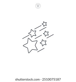 Shooting stars icon symbol vector illustration isolated on white background