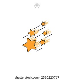 Shooting stars icon symbol vector illustration isolated on white background
