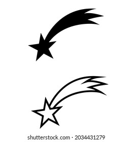 Shooting Stars Icon Vector. Comet Tail Or Star Trail Illustration Sign. Fireworks Symbol Or Logo.