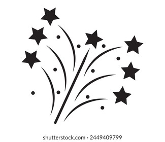 Shooting stars icon vector set design. Meteorite and comet symbols. Abstract silhouette of shooting star. Flying comet with tail, falling meteor, abstract galaxy element. Cosmic shine. 