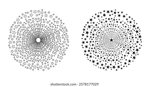 Shooting stars icon vector set