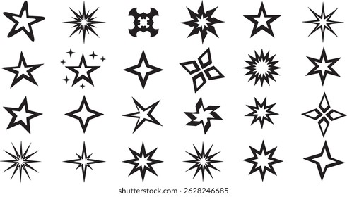 Shooting Stars Icon Vector Set Cosmic Symbols for Elegant Digital Graphics