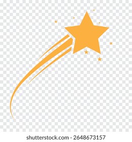 Shooting stars icon vector set. Black falling stars icon. Meteorite and comet symbols.  Flying comet with tail, falling meteor, abstract galaxy element. Vector illustration.