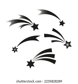 disparar iconos de estrellas en fondo blanco. Conjunto de iconos de espacio. Icono de estrella. Ilustración vectorial. imagen de stock. 