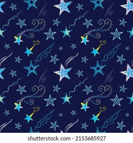 Estrellas De Disparo En El Patrón De Arte De Sky Que No Tiene Percanto 