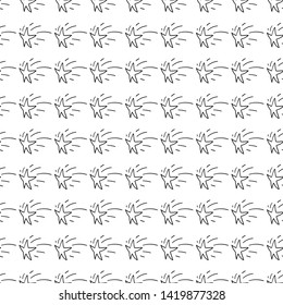Shooting stars seamless pattern. Hand drawn texture background.