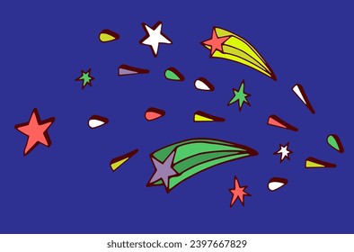 shooting stars in the sky