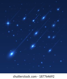 Shooting stars vector background. Eps10