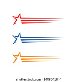 shooting stars vector with decorative Star icon on White Background