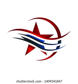 shooting stars vector with decorative Star icon on White Background