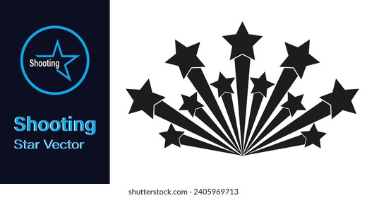 Shooting stars vector. Shooting stars icons. Abstract shooting star. Vector illustration.