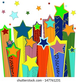 Shooting stars. Vector illustration.