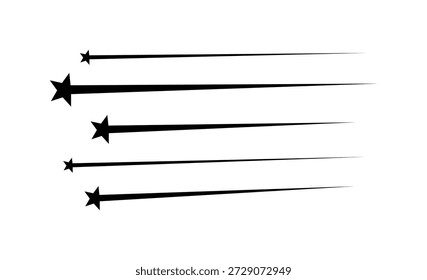 Vetor de estrelas cadentes sobre fundo branco