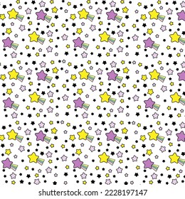 Shooting stars wallpaper. Colorful stars and rainbow background.