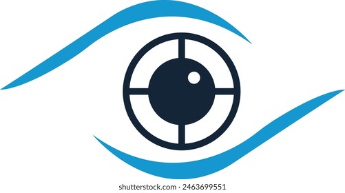 shooting target with arrow  Simple eye icon vector. Eyesight pictogram in flat style. eye 1