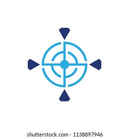shooting target with arrows symbol vector