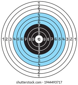 destino de disparo, color azul, icono vector