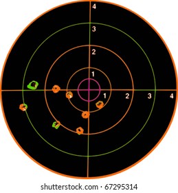 shooting target with bullet holes (vector)