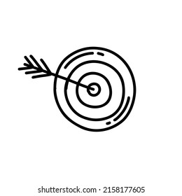 Shooting Target Doodle Icon, Vector Illustration