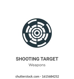 Shooting target glyph icon vector on white background. Flat vector shooting target icon symbol sign from modern weapons collection for mobile concept and web apps design.