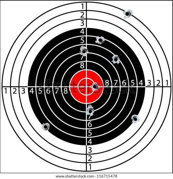 Shooting Target Holes Pierced By Bullets Stock Vector (Royalty Free ...