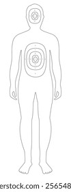 Shooting target human isolated on white background. Vector