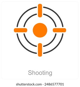Shooting and target icon concept