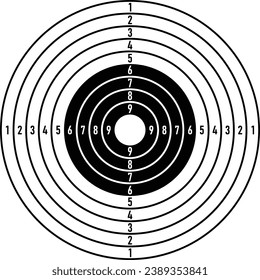 Shooting Target Icon Isolated on White Background. Vector illustration.