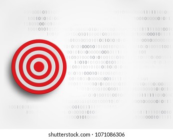 Shooting target icon on digits background represent icloud technology and innovation concept. Technology Background. Vector Illustration.
